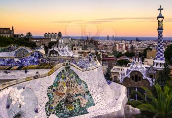 The Park Guell is a public park system composed of gardens and architectonic elements located on Carmel Hill. Eusebi Guell assigned the design of the park to Antoni Gaudi.