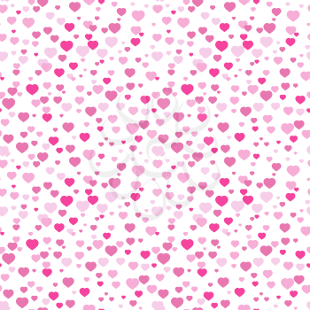 Colorful seamless pattern of cute hearts. Can be used for printing on fabric or paper. Simple flat vector illustration.