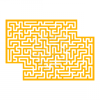 Abstract rectangular maze. Game for kids. Puzzle for children. One entrance, one exit. Labyrinth conundrum. Flat vector illustration isolated on white background. With place for your image