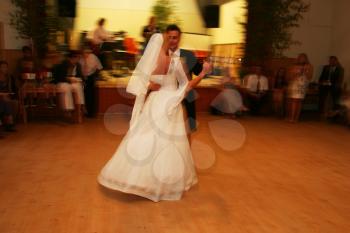Royalty Free Photo of Newlyweds Dancing