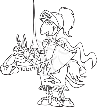 Royalty Free Clipart Image of a Knight on a Horse