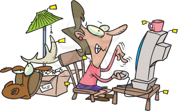 Royalty Free Clipart Image of an Online Shopper