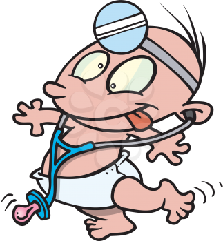 Royalty Free Clipart Image of a Baby Doctor