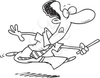 Royalty Free Clipart Image of a Man Running With a Baton
