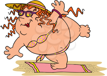 Royalty Free Clipart Image of a woman in a Bikini
