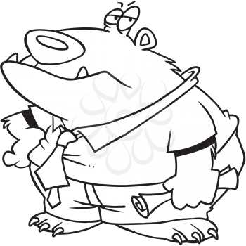 Royalty Free Clipart Image of a Bear Employer