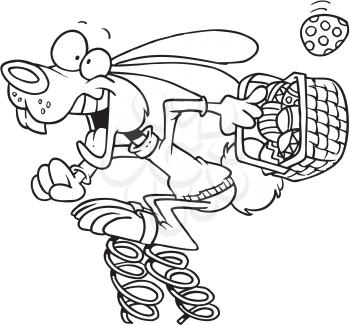 Royalty Free Clipart Image of the Easter Bunny With Springs