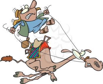 Royalty Free Clipart Image of a Man Riding a Camel