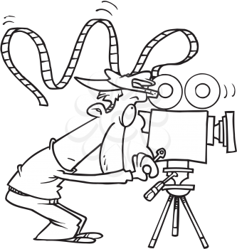 Royalty Free Clipart Image of a Cameraman