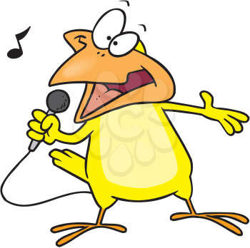 Royalty Free Clipart Image of a Canary Singing