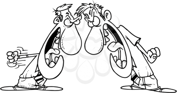 Royalty Free Clipart Image of Two Angry Men