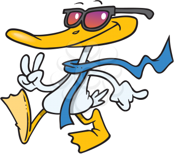 Royalty Free Clipart Image of a Cool Duck