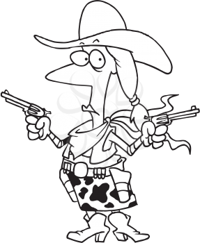 Royalty Free Clipart Image of a Cowgirl