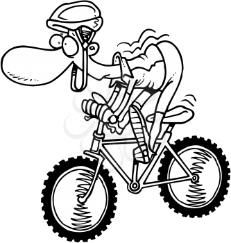 Royalty Free Clipart Image of a Bike Rider