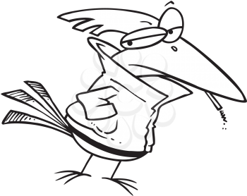 Royalty Free Clipart Image of a Delinquent Bird