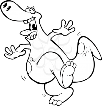 Royalty Free Clipart Image of a Happy Dinosaur