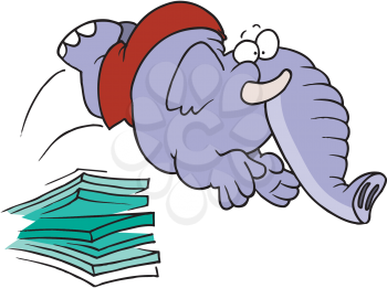 Royalty Free Clipart Image of a Diving Elephant