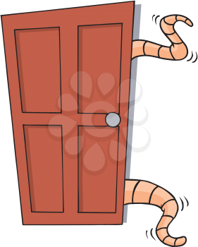 Royalty Free Clipart Image of a Door and Tentacles