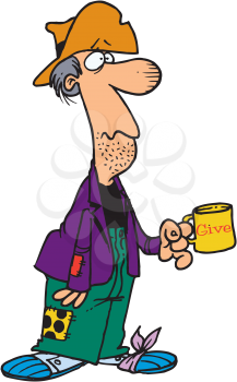 Royalty Free Clipart Image of a Beggar