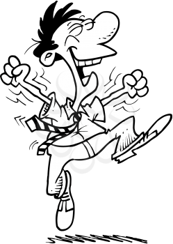 Royalty Free Clipart Image of an Energetic Man