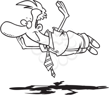 Royalty Free Clipart Image of a Man Flying
