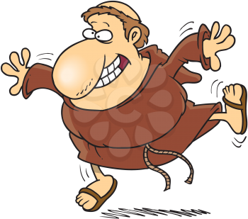 Royalty Free Clipart Image of a Dancing Friar