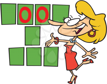 Royalty Free Clipart Image of a Game Show Hostess