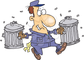 Royalty Free Clipart Image of a Garbage Man