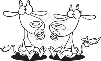 Royalty Free Clipart Image of Baby Goats