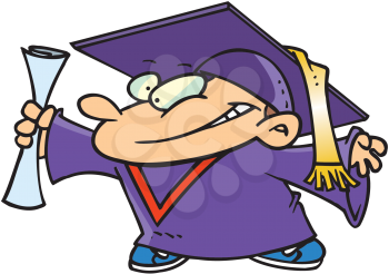 Royalty Free Clipart Image of a Graduating Child