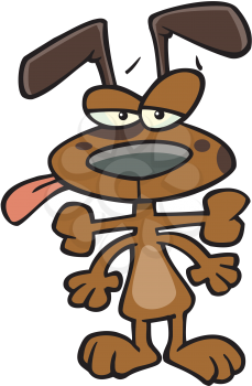 Royalty Free Clipart Image of a Dog With a Bone in His Throat