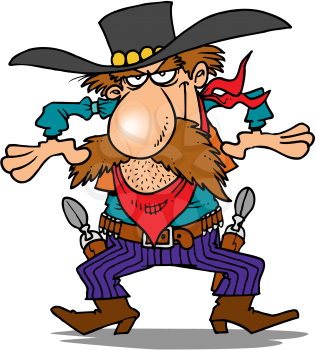 Royalty Free Clipart Image of a Gunslinger