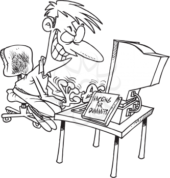 Royalty Free Clipart Image of a Hacker