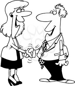 Royalty Free Clipart Image of a Couple Meeting