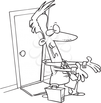 Royalty Free Clipart Image of a Man Coming Home