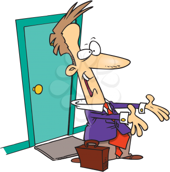 Royalty Free Clipart Image of a Man Coming Home