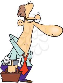 Royalty Free Clipart Image of a Tired Man