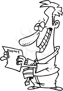 Royalty Free Clipart Image of a Man Looking at a Report