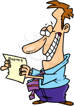 Royalty Free Clipart Image of a Man Looking at a Report