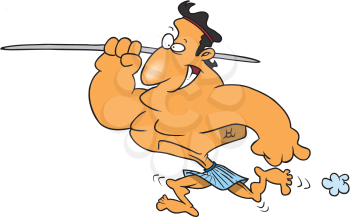 Royalty Free Clipart Image of a Javelin Thrower