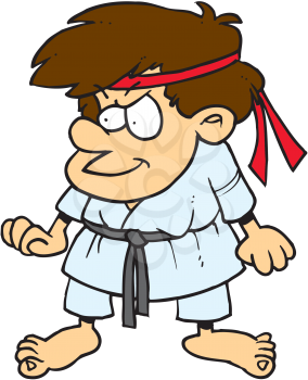 Royalty Free Clipart Image of a Karate Kid
