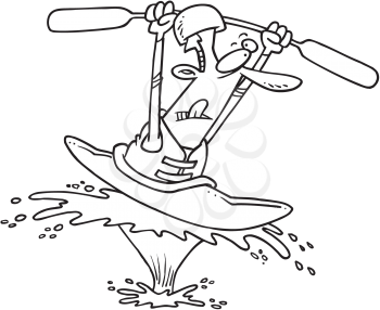 Royalty Free Clipart Image of a Kayaker