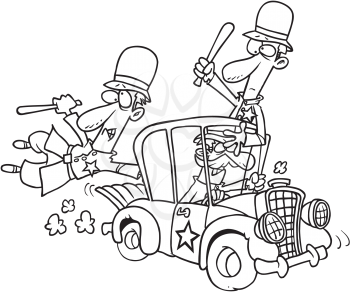 Royalty Free Clipart Image of Keystone Cops