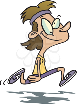 Royalty Free Clipart Image of a Lady Jogger