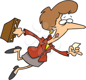 Royalty Free Clipart Image of a Business Woman on the Move