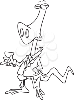 Royalty Free Clipart Image of a Lounge Lizard