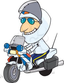 Royalty Free Clipart Image of a Motorcycle Cop