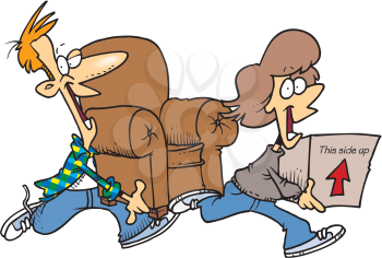 Royalty Free Clipart Image of People Moving