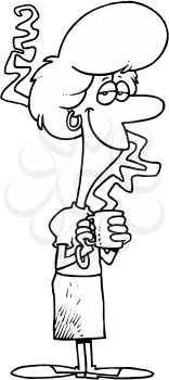 Royalty Free Clipart Image of a Woman Drinking Woman