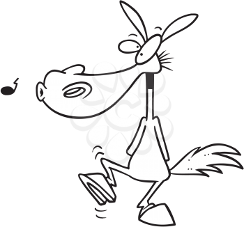 Royalty Free Clipart Image of a Horse Whistling